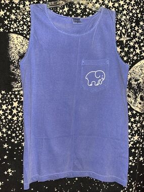 Women’s Blue Tank Top with Elephant Pocket - Ivory Ella